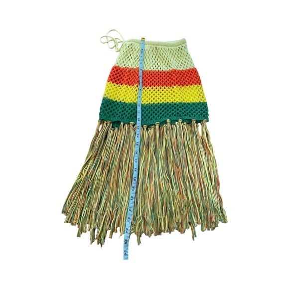 SHEIN Plus Crochet bikini top & Fringe Skirt Rasta Colors Adjustable Set 1X-3X - Picture 5 of 9